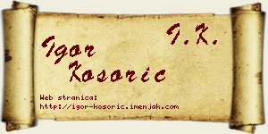 Igor Kosorić vizit kartica